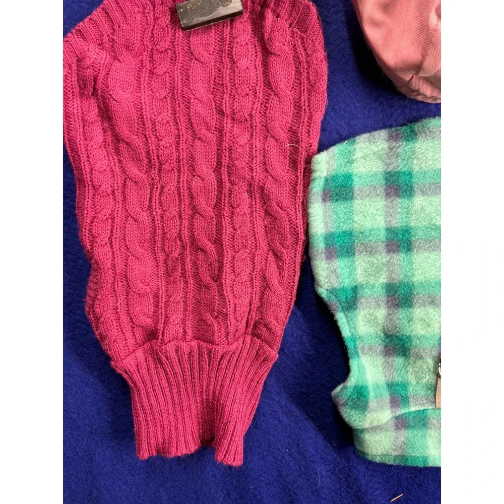 Winter Dog Clothes Lot Small T.M.E.H. Puffer Sweater Parka Fleece Multi Color